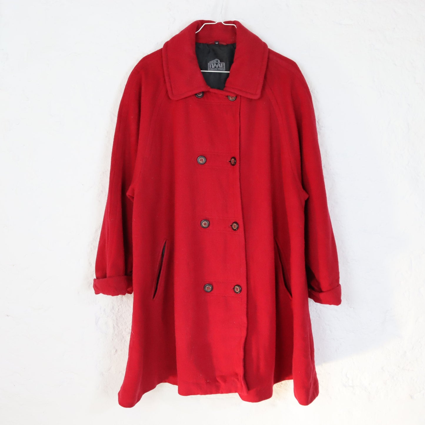Vintage 80s 90s TIME COLLECTION coat new wool wool coat jacket red 40