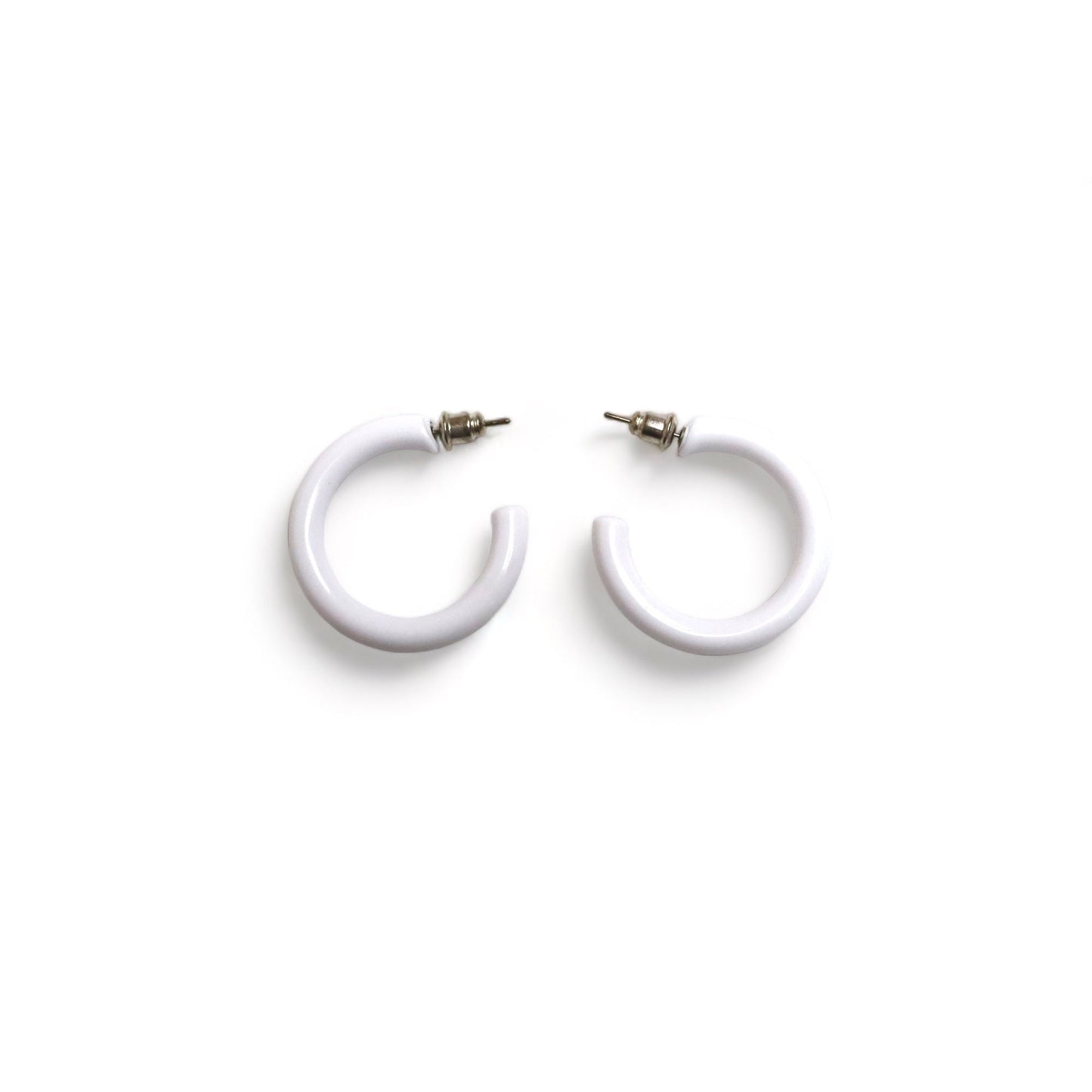 Vintage 80s 90s Y2k earrings hoop earrings studs deadstock white