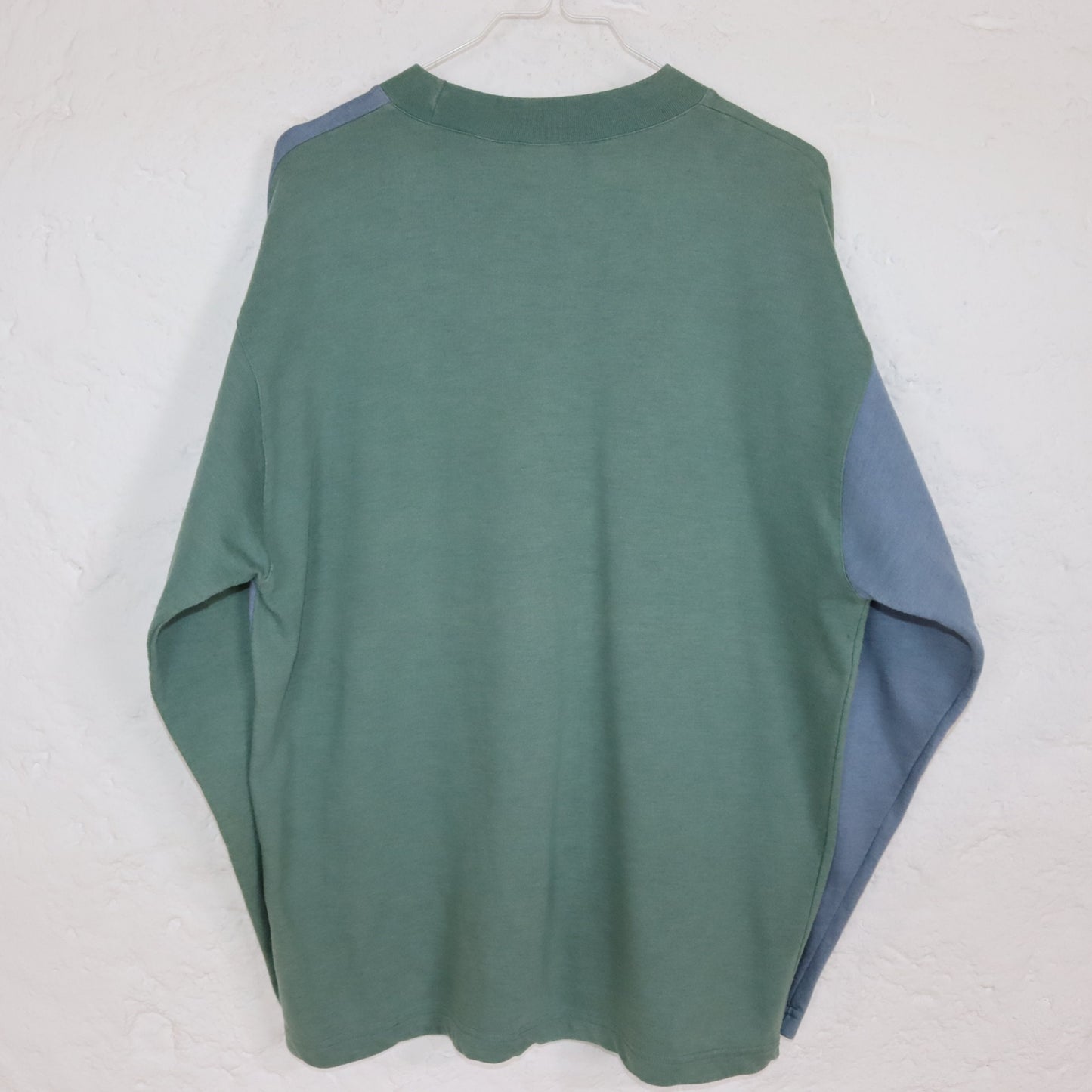Vintage 80er 90er ETIREL Sweatshirt Pullover blau grün Print M