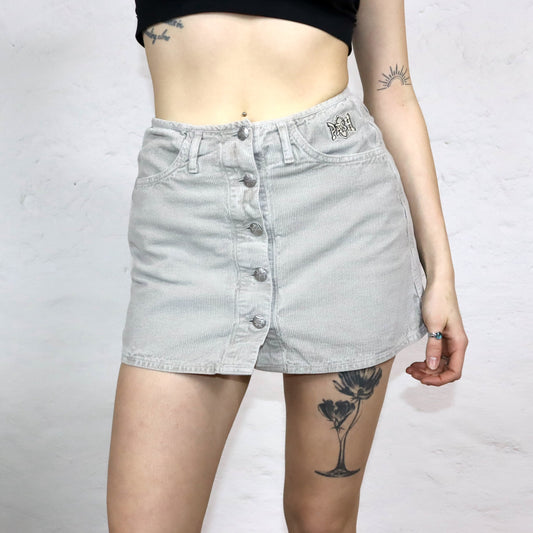 Vintage 80er 90er PASH Cordrock Minirock Knopfreihe beige S