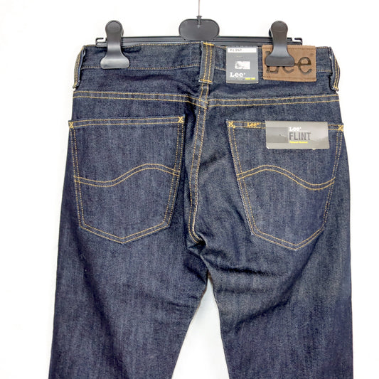 Vintage 90er 00er Y2k LEE Flint Jeans Hose dunkelblau gerades Bein W28 L32