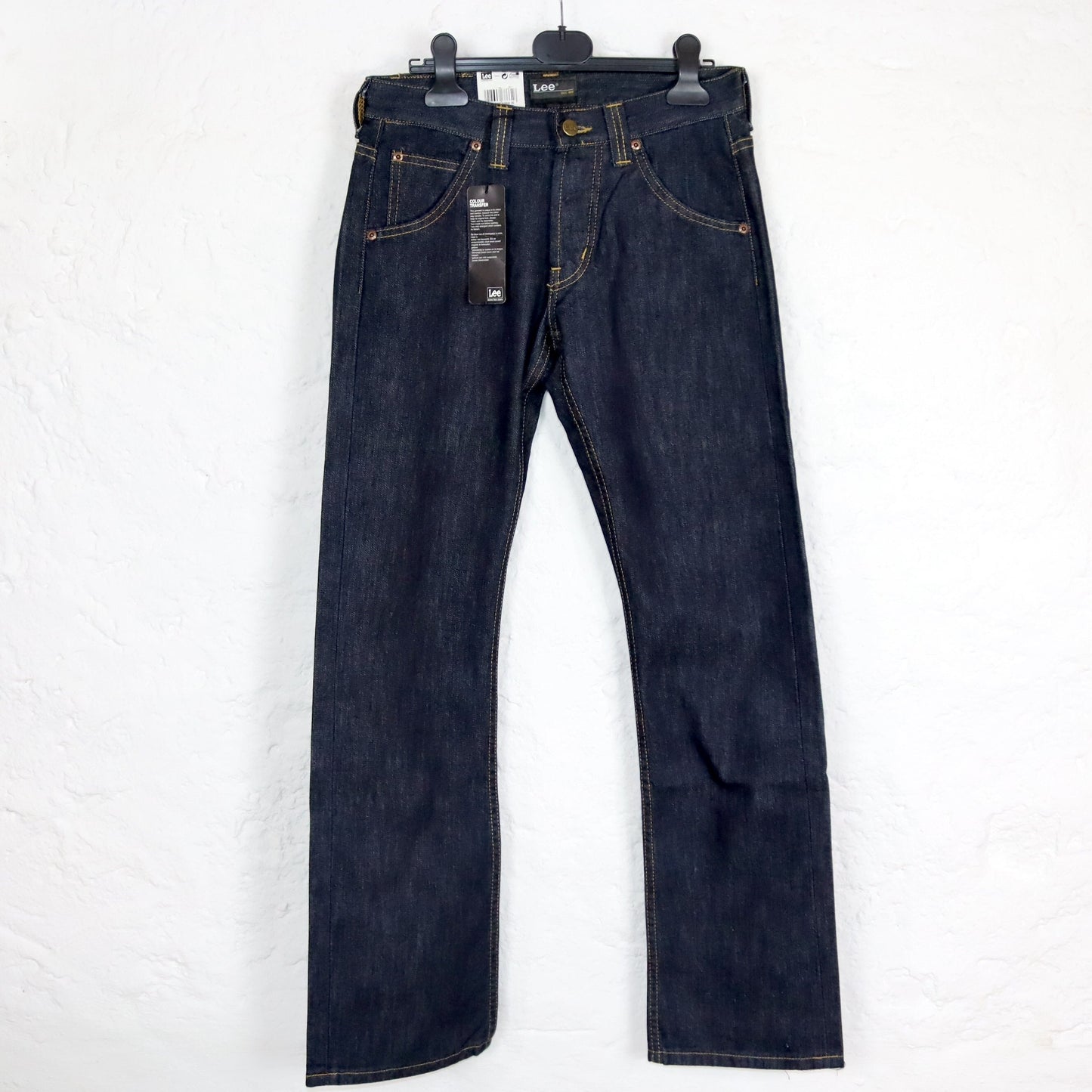 Vintage 90s 00s Y2k LEE Flint Jeans Pants Dark Blue Straight Leg W28 L32