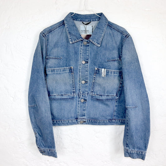 Vintage 90er 00er Y2k EXCALIBUR Jeansjacke Jacke Denim Deadstock L