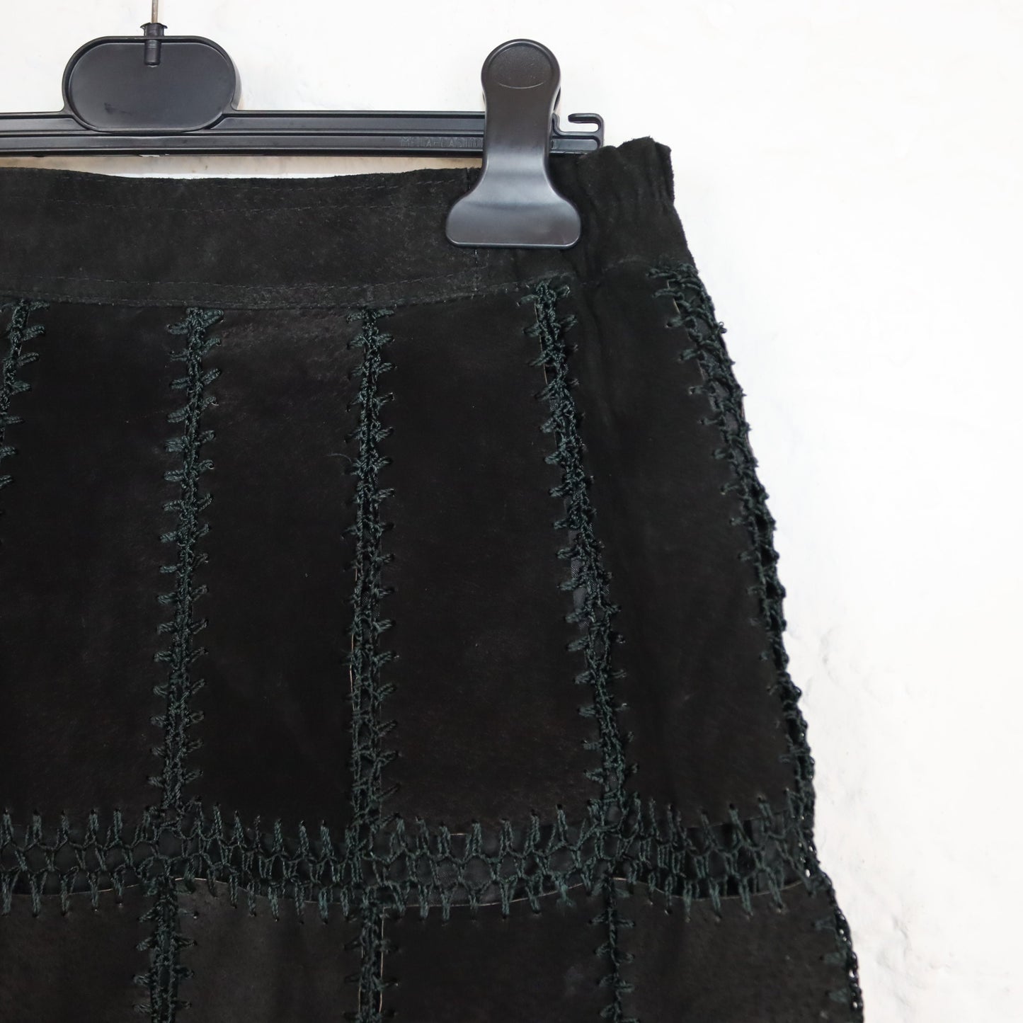 Vintage 80er 90er Lederrock Minirock schwarz highwaist S