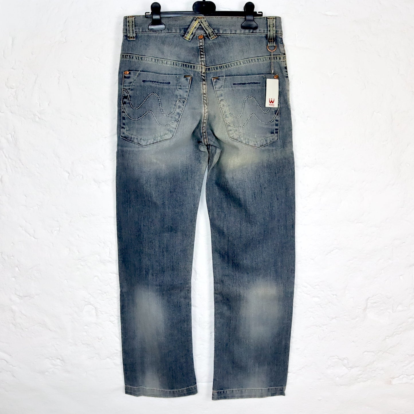 Vintage 90er 00er Y2k WAXY Jeans Hose Baggy weites Bein Deadstock W28