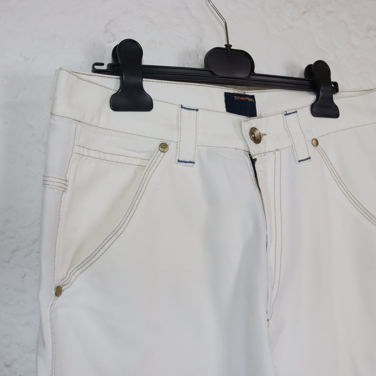 Vintage 90er 00er Y2k ENERGIE Baggy Pants Hose weites Bein weiß Deadstock W32 M