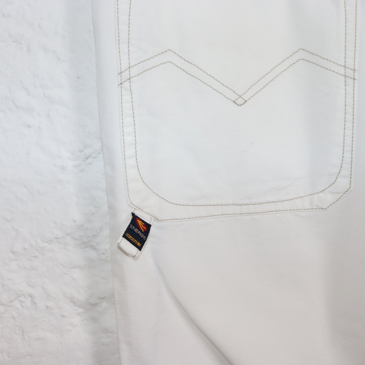 Vintage 90er 00er Y2k ENERGIE Baggy Pants Hose weites Bein weiß Deadstock W32 M
