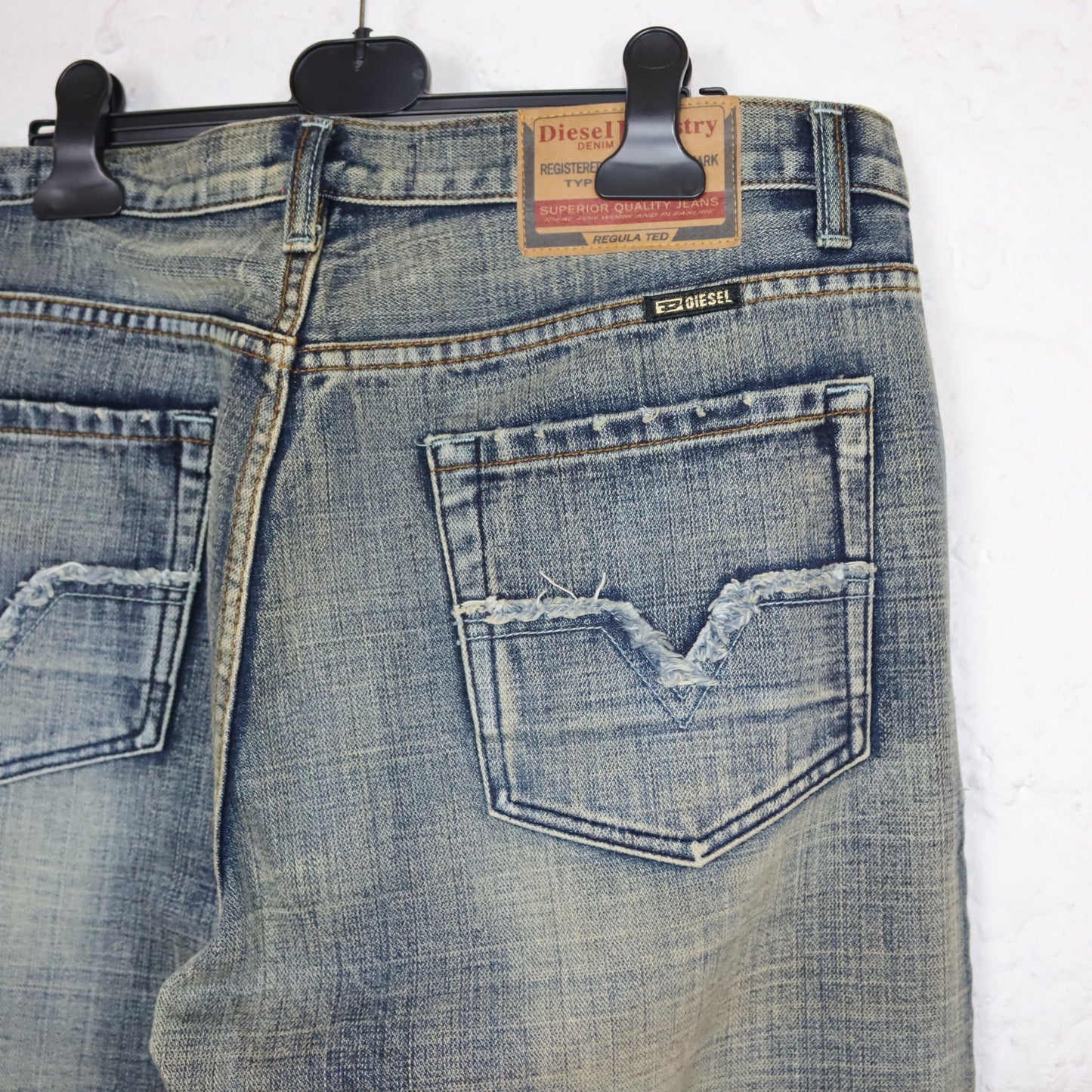 Vintage 90s 00s Y2k DIESEL baggy pants low waist jeans wide leg deadstock W36