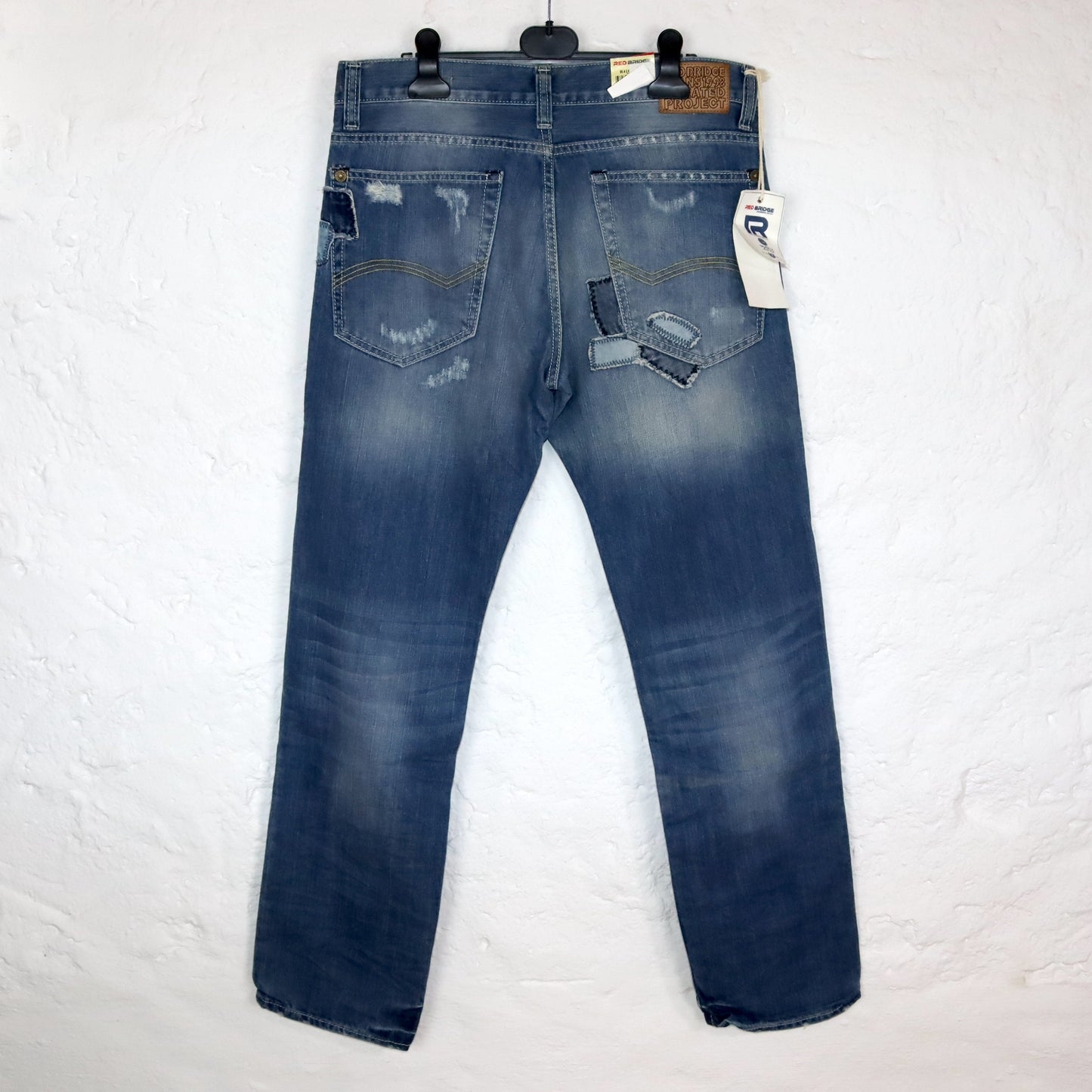 Vintage 90er 00er Y2k RED BRIDGE low waist Jeans gerades Bein Patches W33 L32