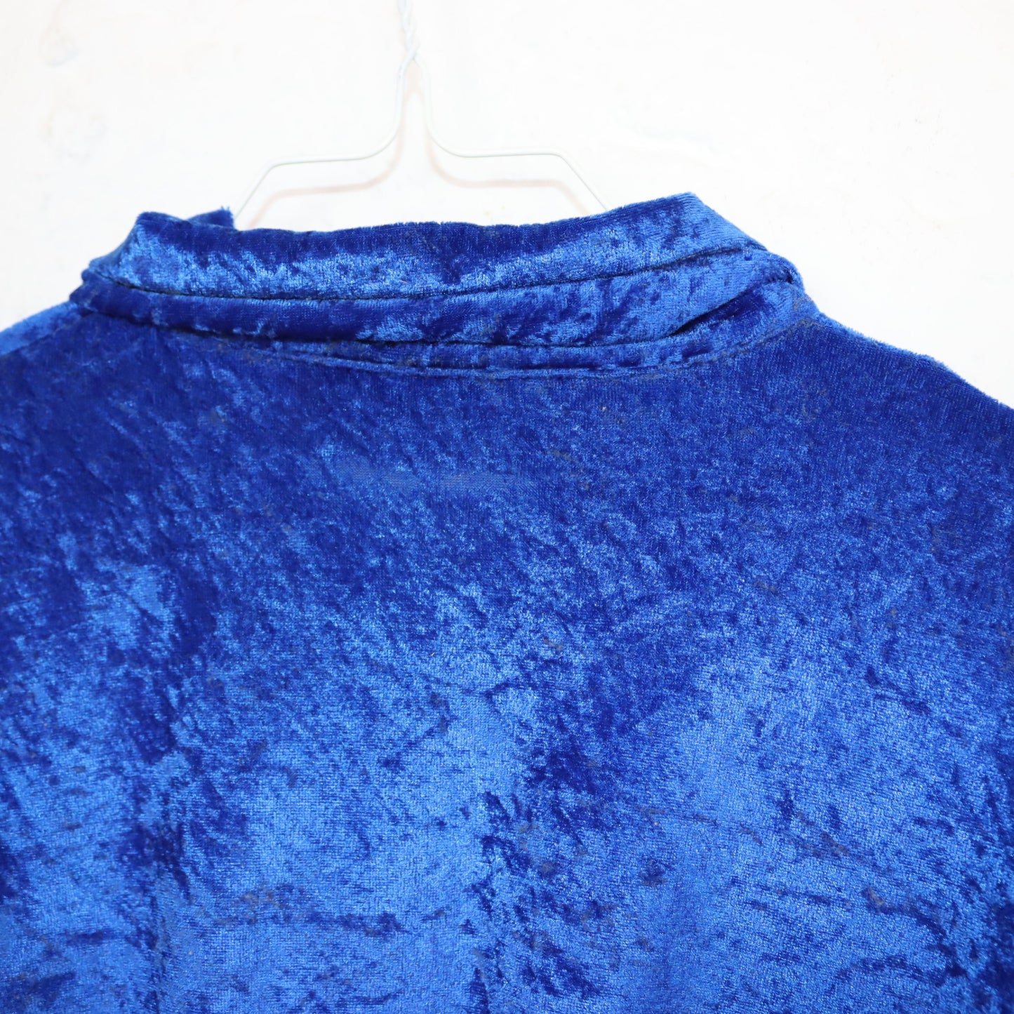 Vintage 90s 00s ORSAY velvet blouse long sleeve blouse velvet blue S
