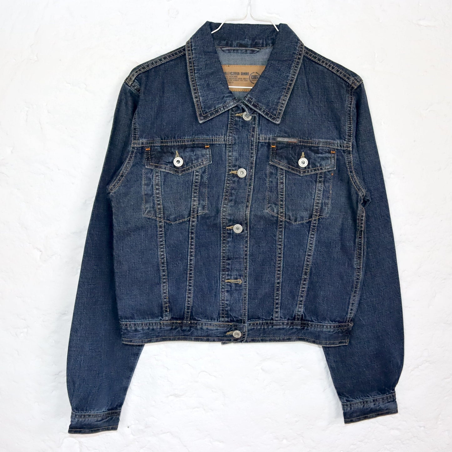 Vintage 90s 00s Y2k CRACKER denim jacket denim short cut Deadstock M