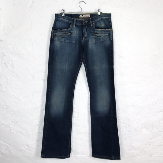 Vintage 90er 00er Y2k GANG Schlaghose Hüfthose Jeans low waist Deadstock W28