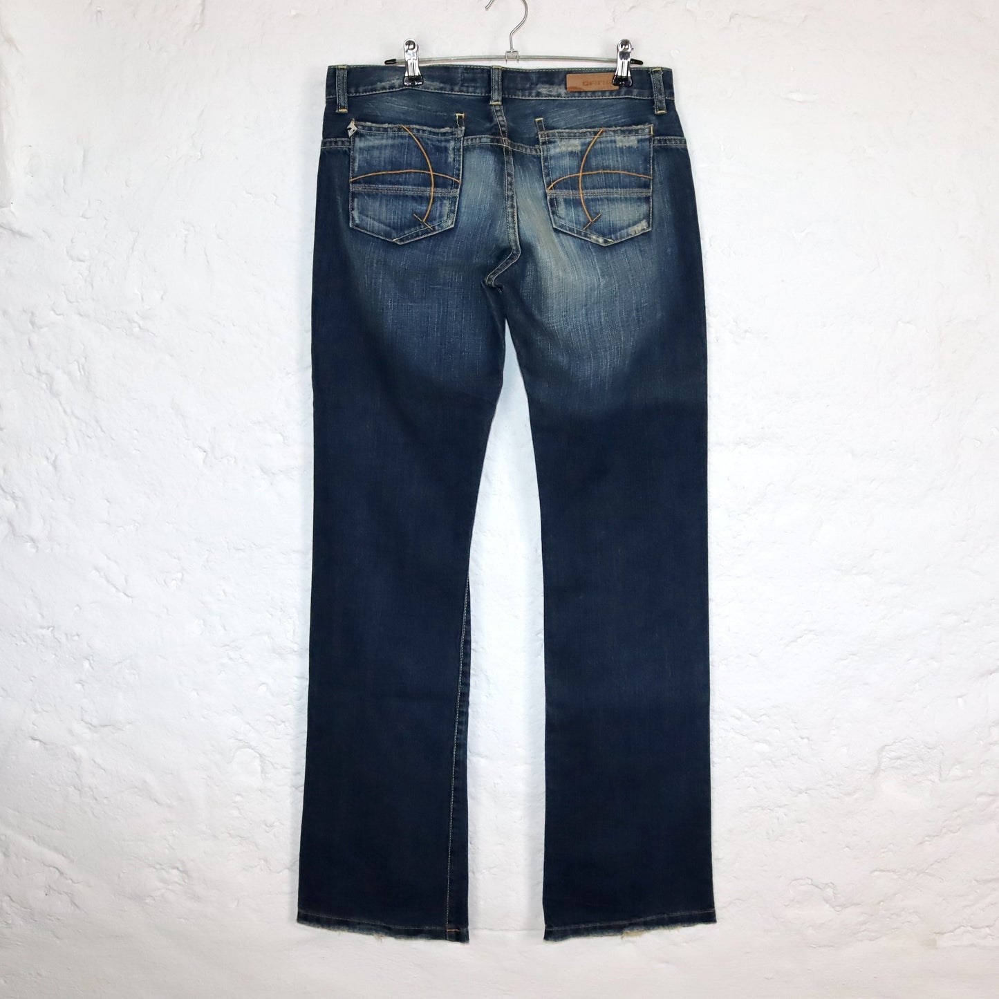 Vintage 90er 00er Y2k GANG Schlaghose Hüfthose Jeans low waist Deadstock W28