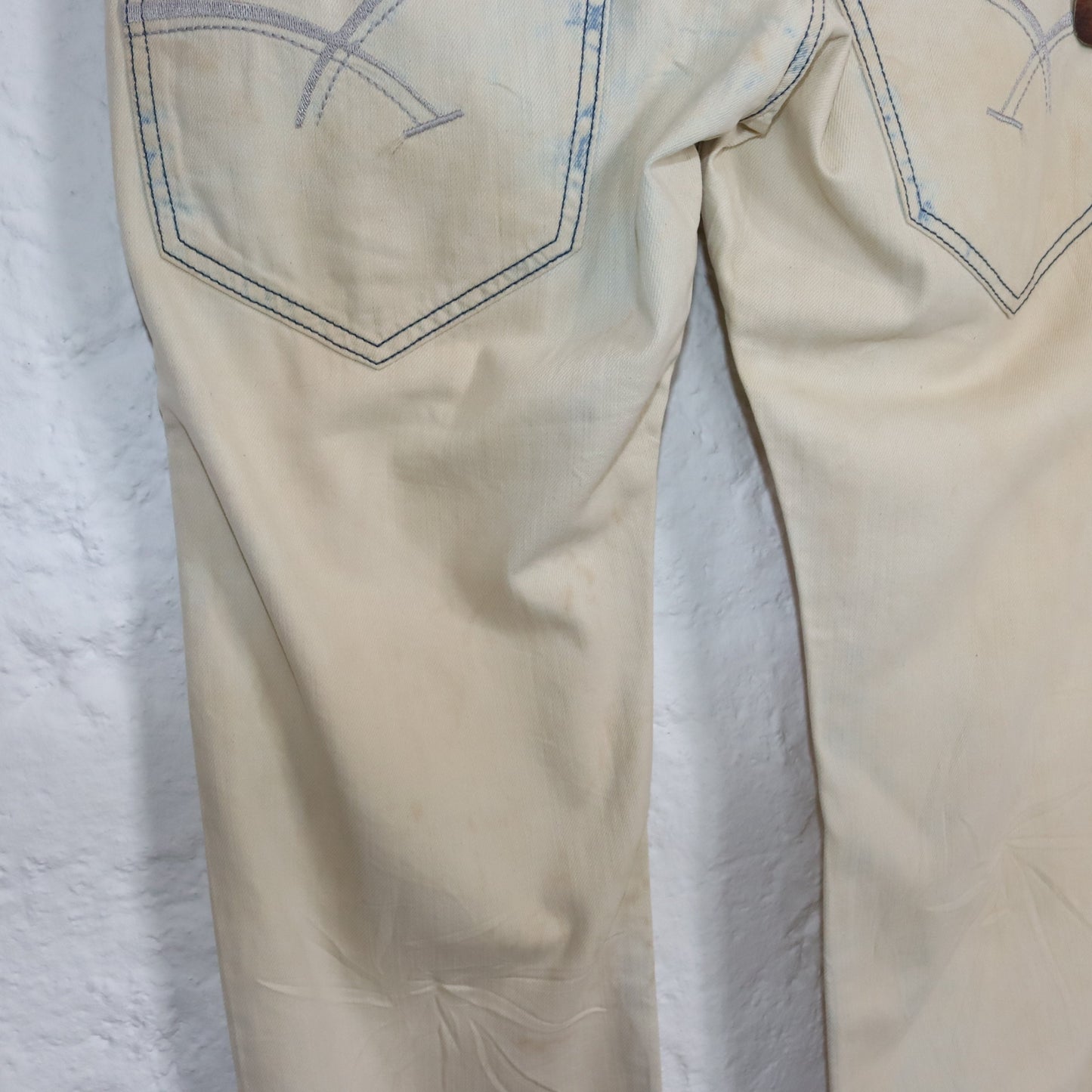 Vintage 90s 00s Y2k CIPO&BAXX Baggy Pants Jeans used look bleached Deadstock W31 L34