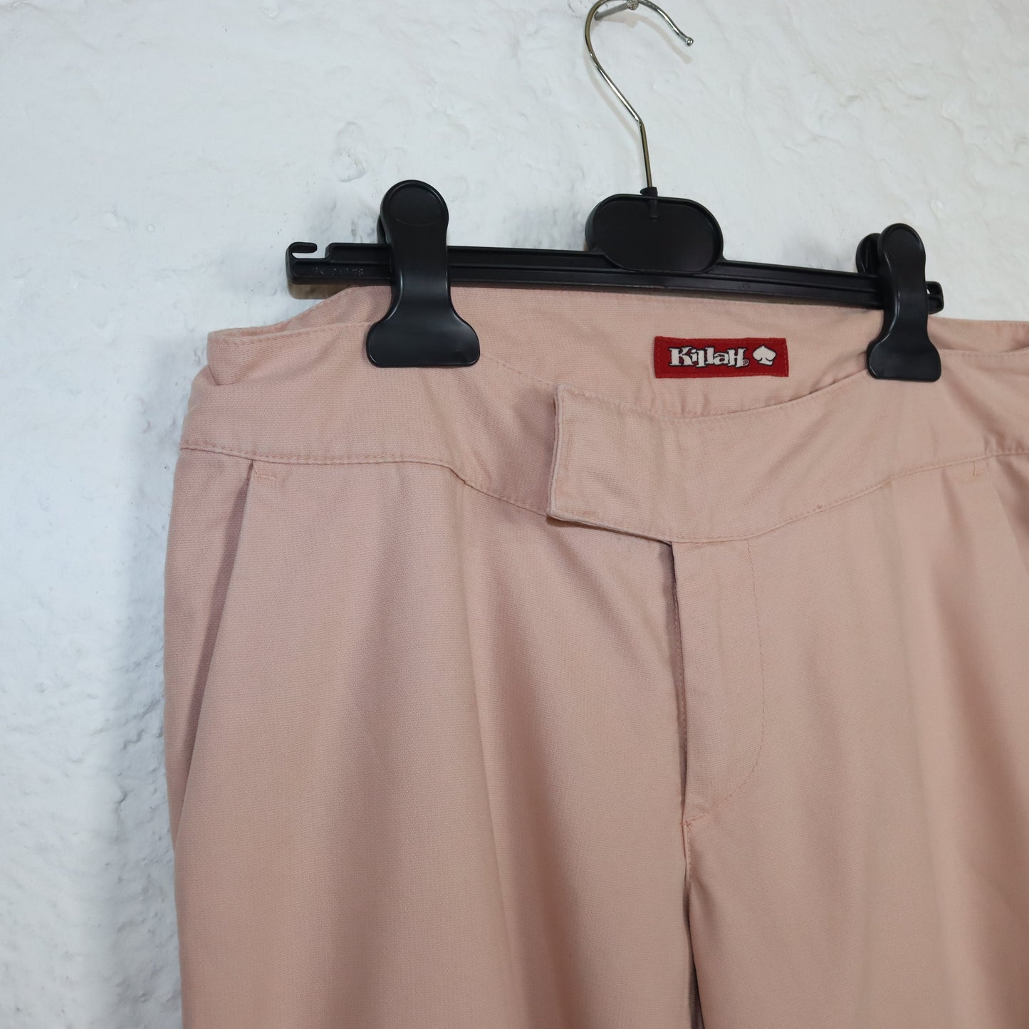 Vintage 90er 00er Y2k KILLAH Hose Schlaghose rosa Reißverschlüsse low waist Deadstock W28