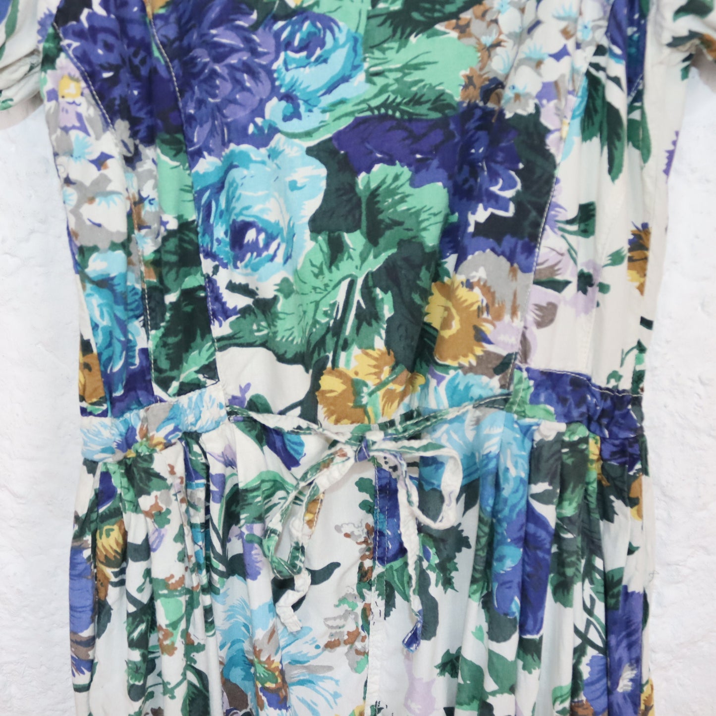 Vintage 80s 90s EQUATION one-piece overall short sleeve crazy pattern floral pattern S