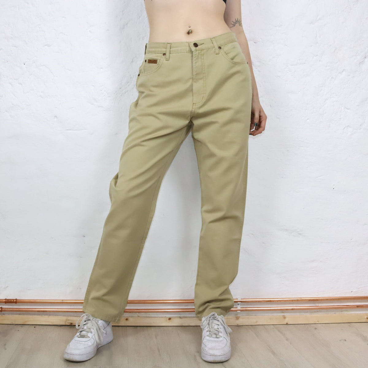 Vintage 80s 90s WRANGLER jeans pants beige deadstock W34 L30