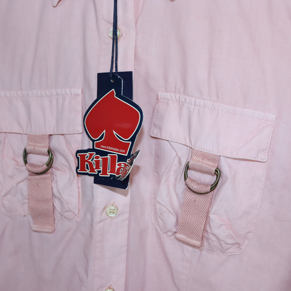 Vintage 90er 00er Y2k KILLAH Bluse Hemd langarm rosa Deadstock S