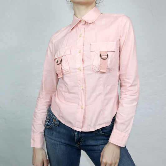 Vintage 90er 00er Y2k KILLAH Bluse Hemd langarm rosa Deadstock S