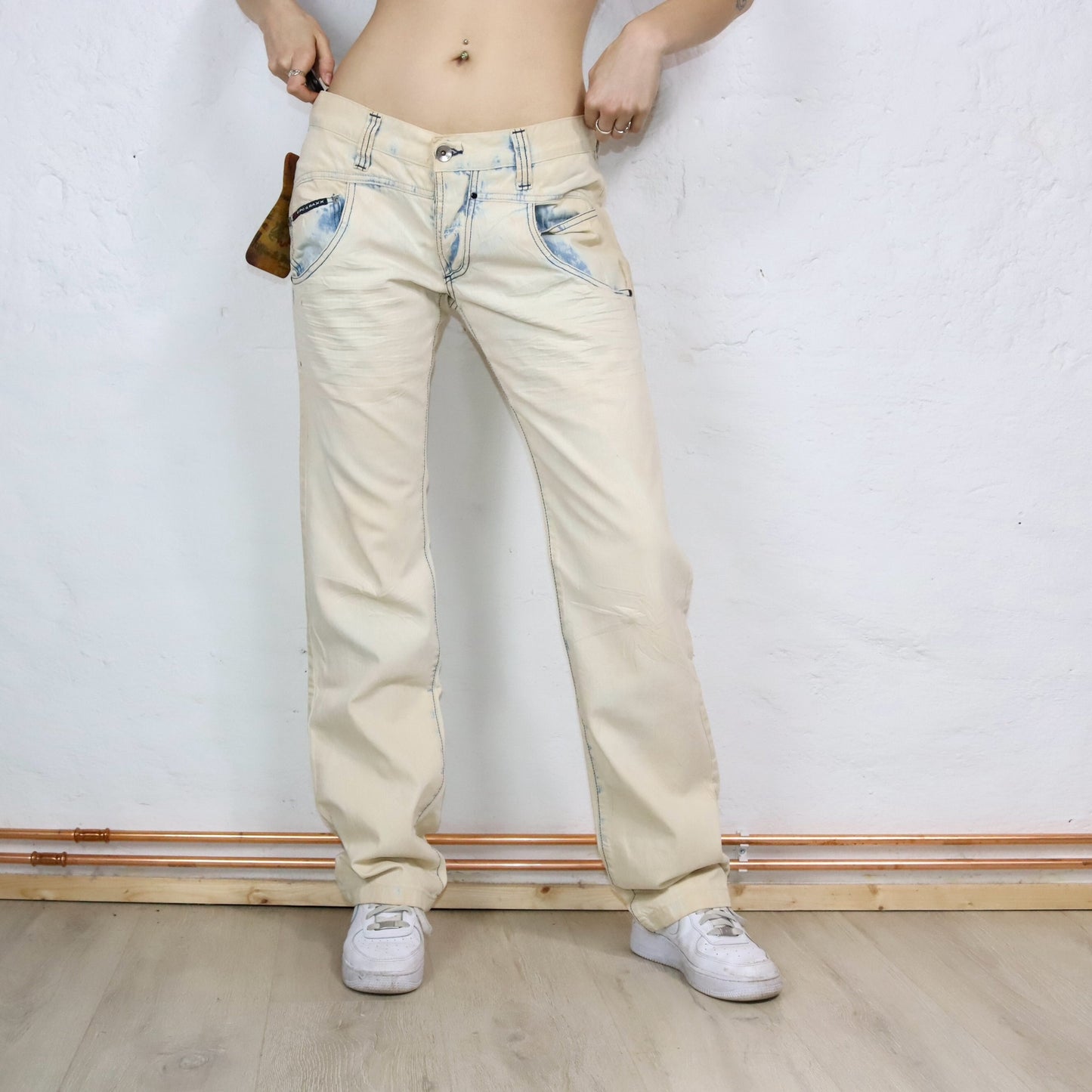 Vintage 90s 00s Y2k CIPO&BAXX Baggy Pants Jeans used look bleached Deadstock W31 L34