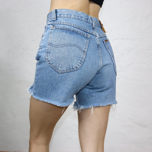 Vintage 80er 90er RIFLE Shorts kurze Hose Jeans hellblau W32