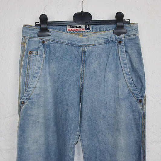 Vintage 90er 00er Y2k KILLAH Hüfthose Jeans low waist hellblau Deadstock W25