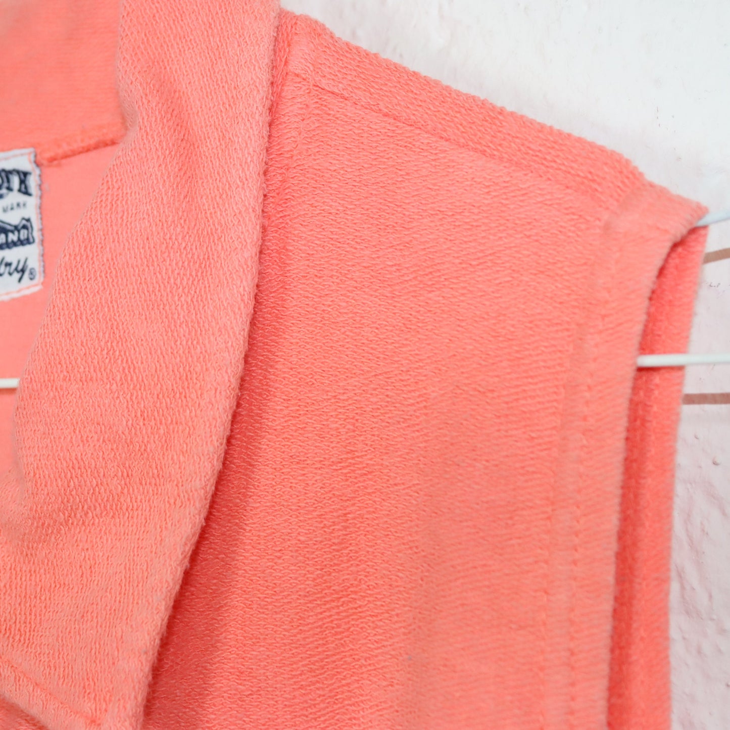 Vintage 80s 90s NEWYORK LAUNDRY one-piece jumpsuit terry apricot sleeveless button-up 40