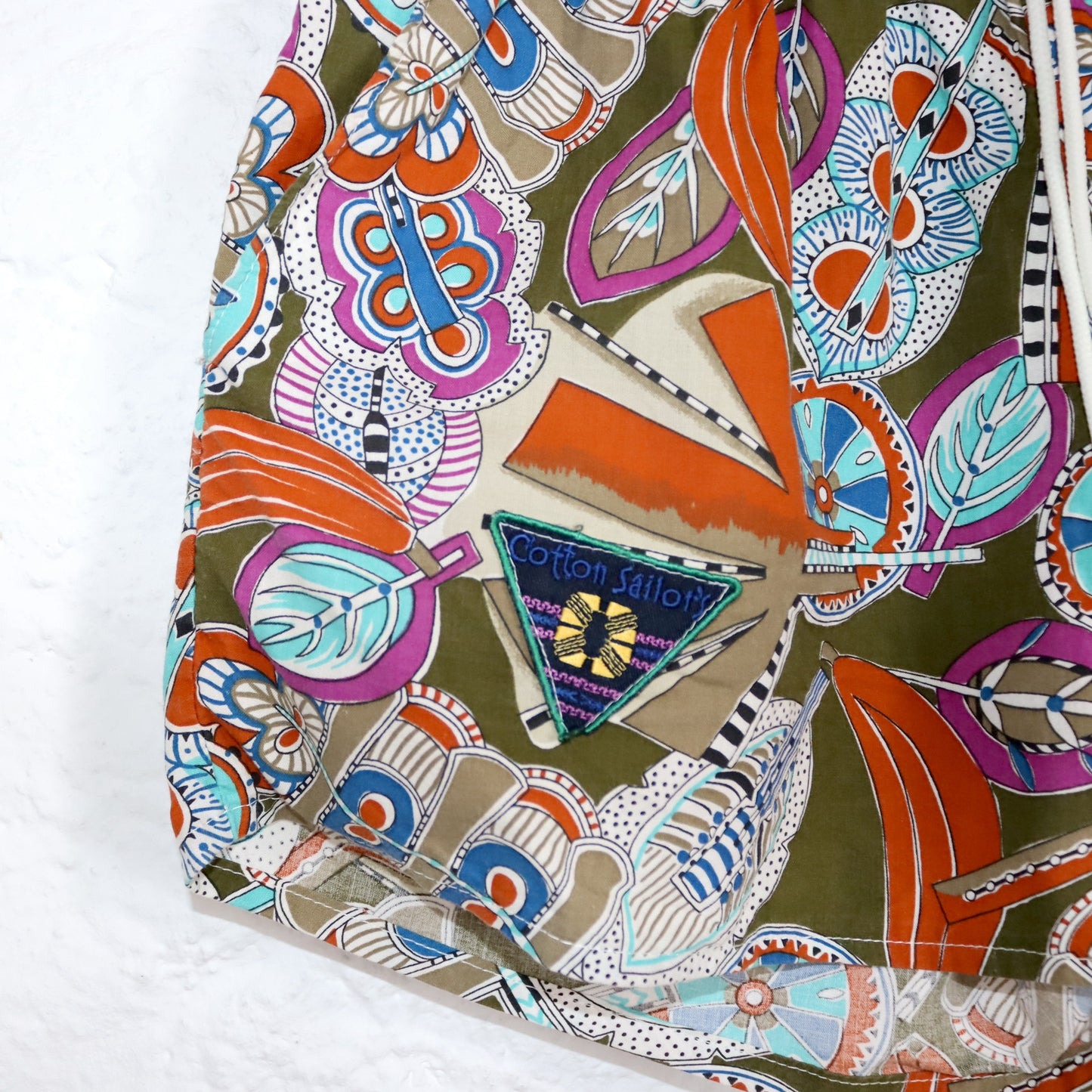 Vintage 80er 90er COTTON SAILORS Shorts kurze Hose crazy pattern bunt L