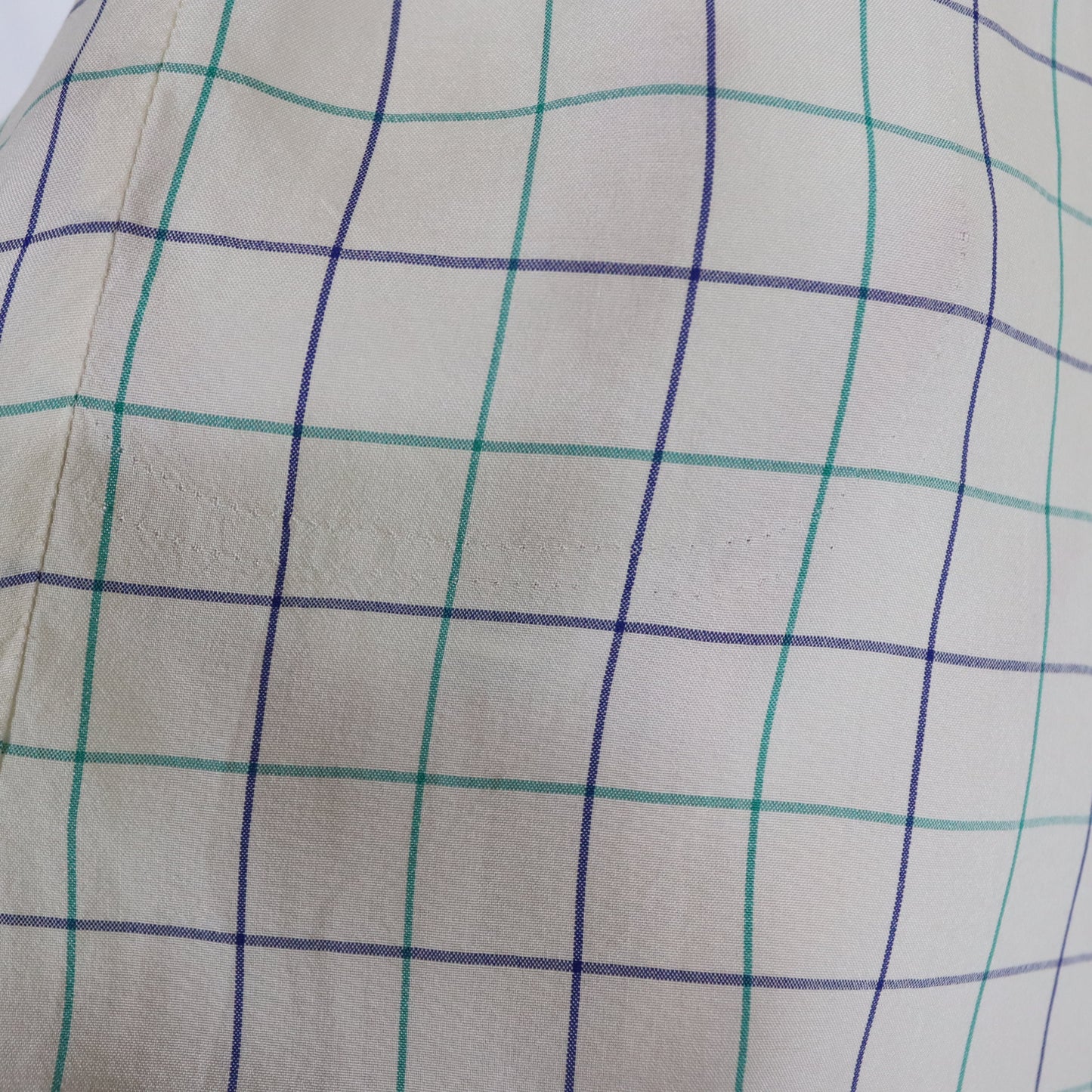 Vintage 80er 90er Bluse ärmellos kariert weiß M