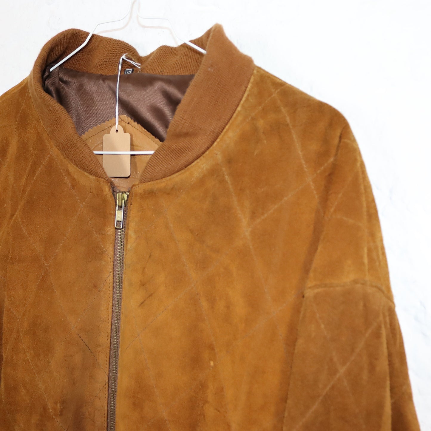 Vintage 80s 90s AMARILLO suede jacket bomber jacket brown leather 48 M