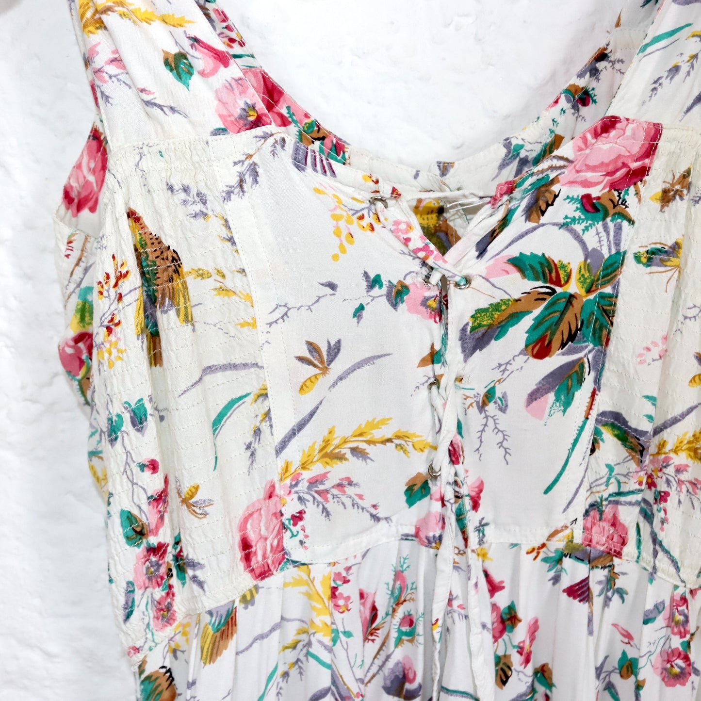 Vintage 80er 90er Jumpsuit Einteiler ärmellos Blumenmuster S