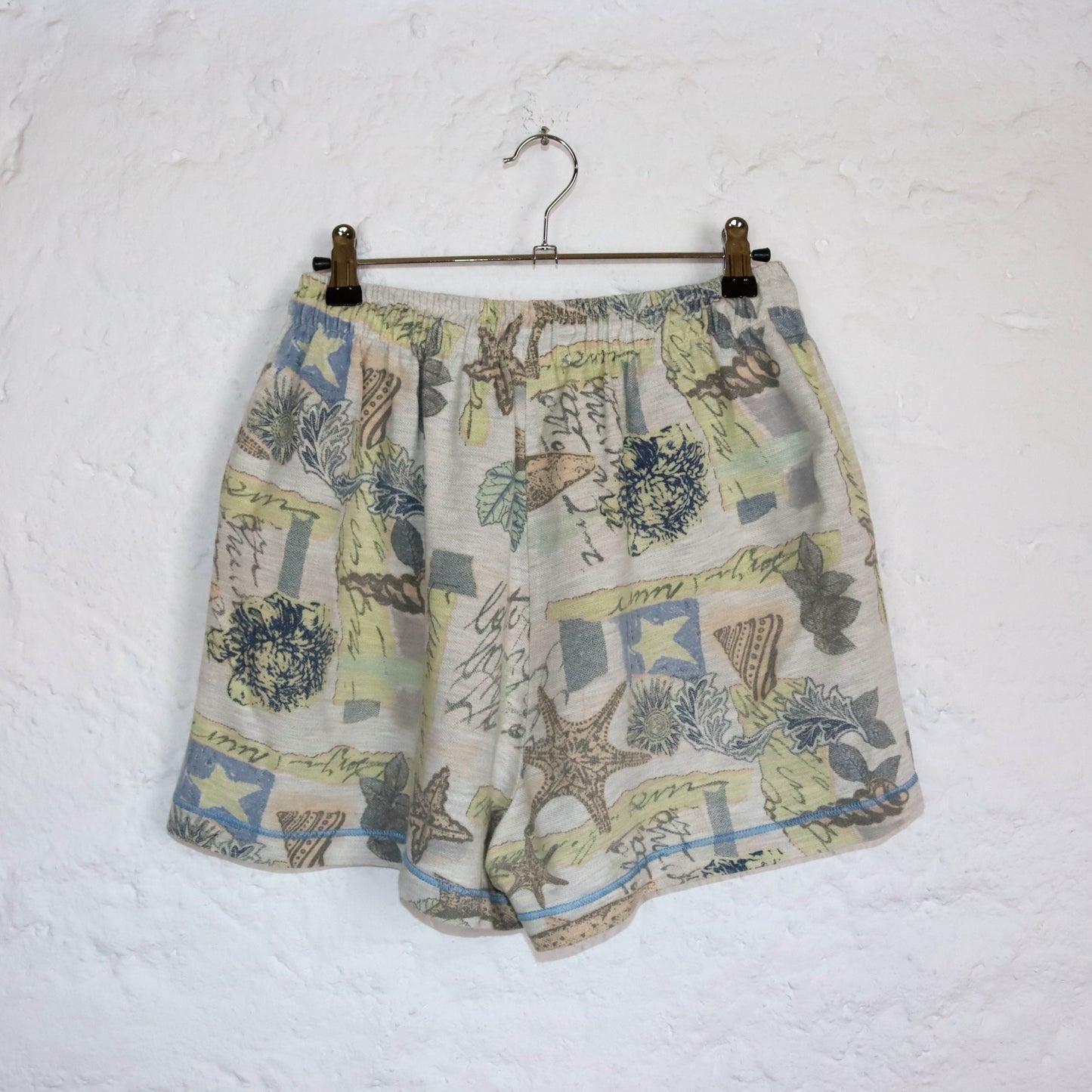 Vintage 80er 90er LOTTO Shorts kurze Hose crazy pattern beige 42 M