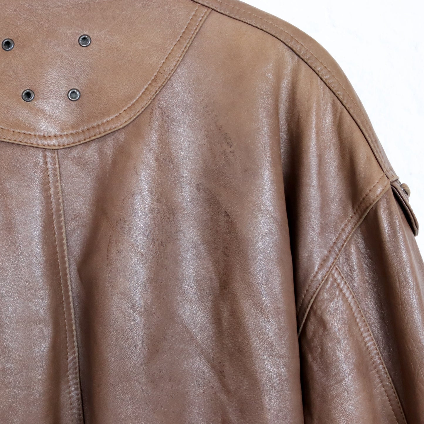 Vintage 80s 90s leather jacket jacket leather brown zipper L