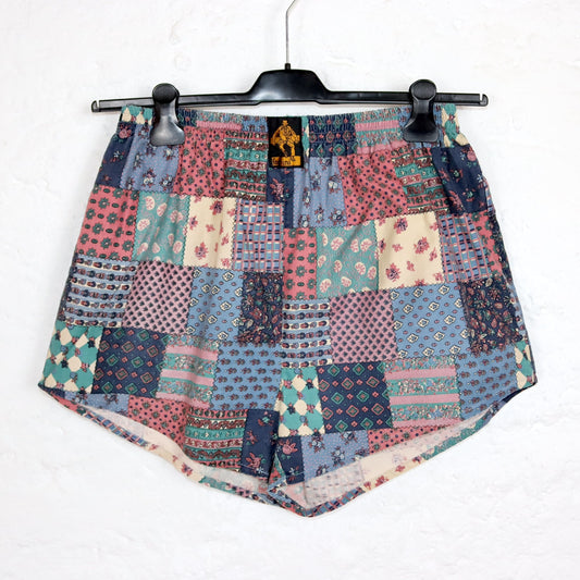 Vintage 80er 90er FOSHINI Kurze Hose Shorts crazy pattern L