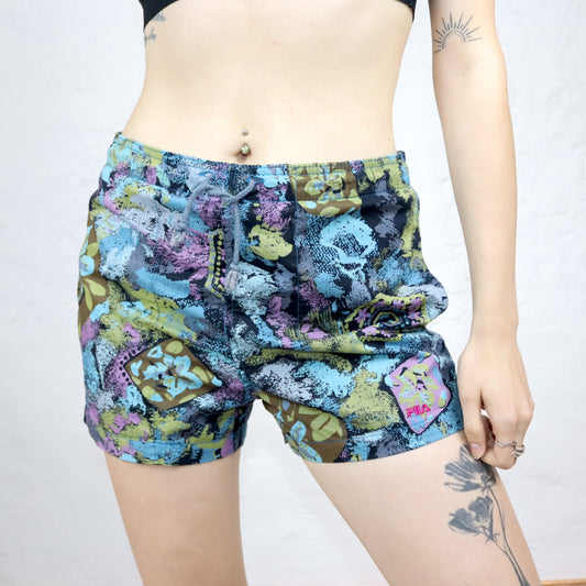 Vintage 80er 90er FILA Bermudashorts Shorts kurze Hose crazy pattern bunt M