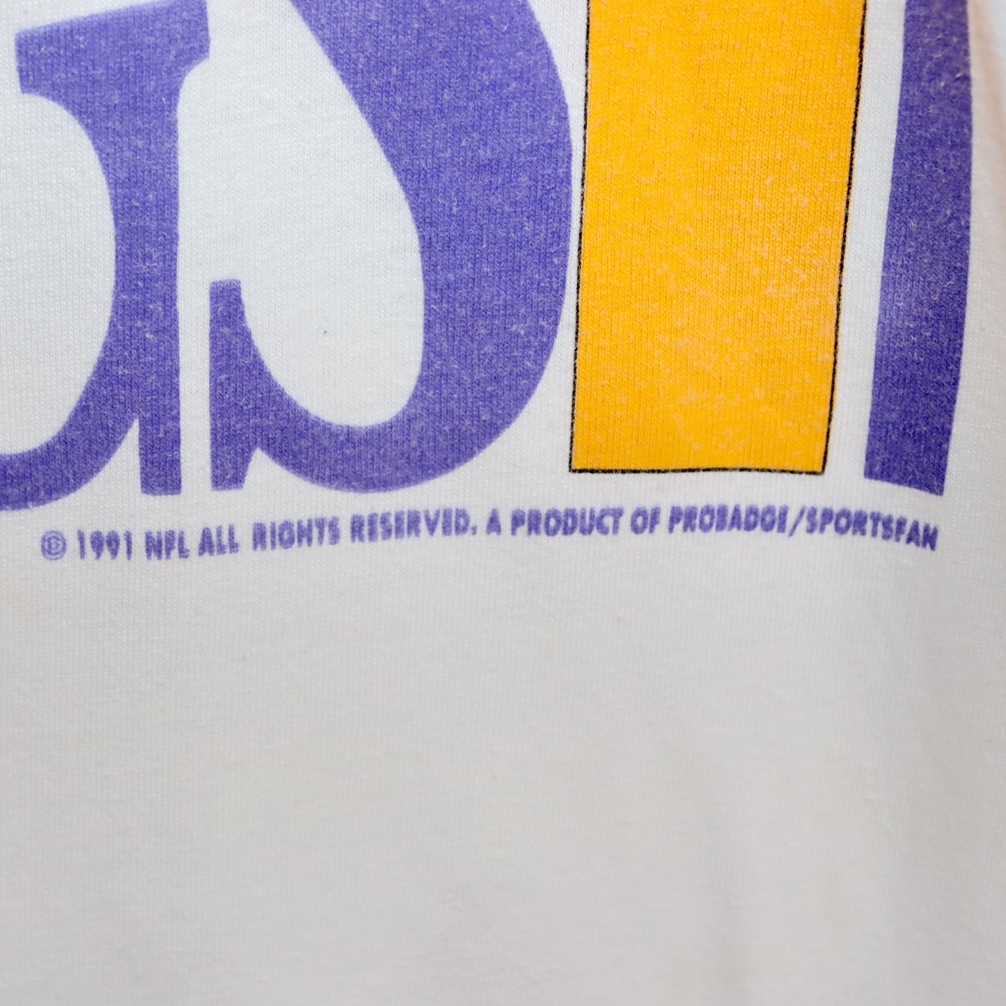 Vintage 80s 90s BADGE NFL Minnesota Vikings 1991 T-Shirt short sleeve white print L