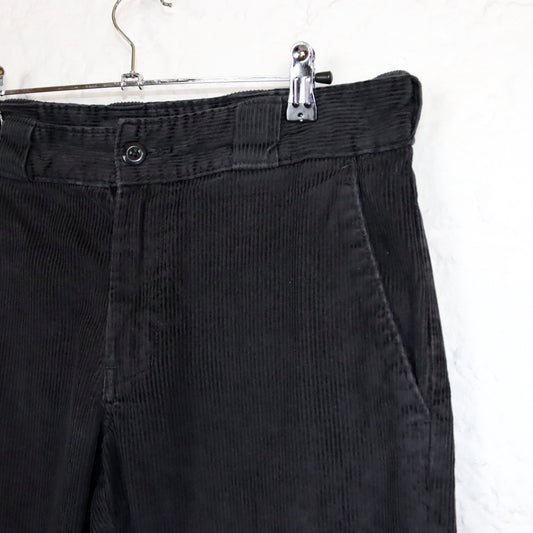 Vintage 90er 00er DICKIES Cordhose Hose Cord gerades Bein schwarz W31