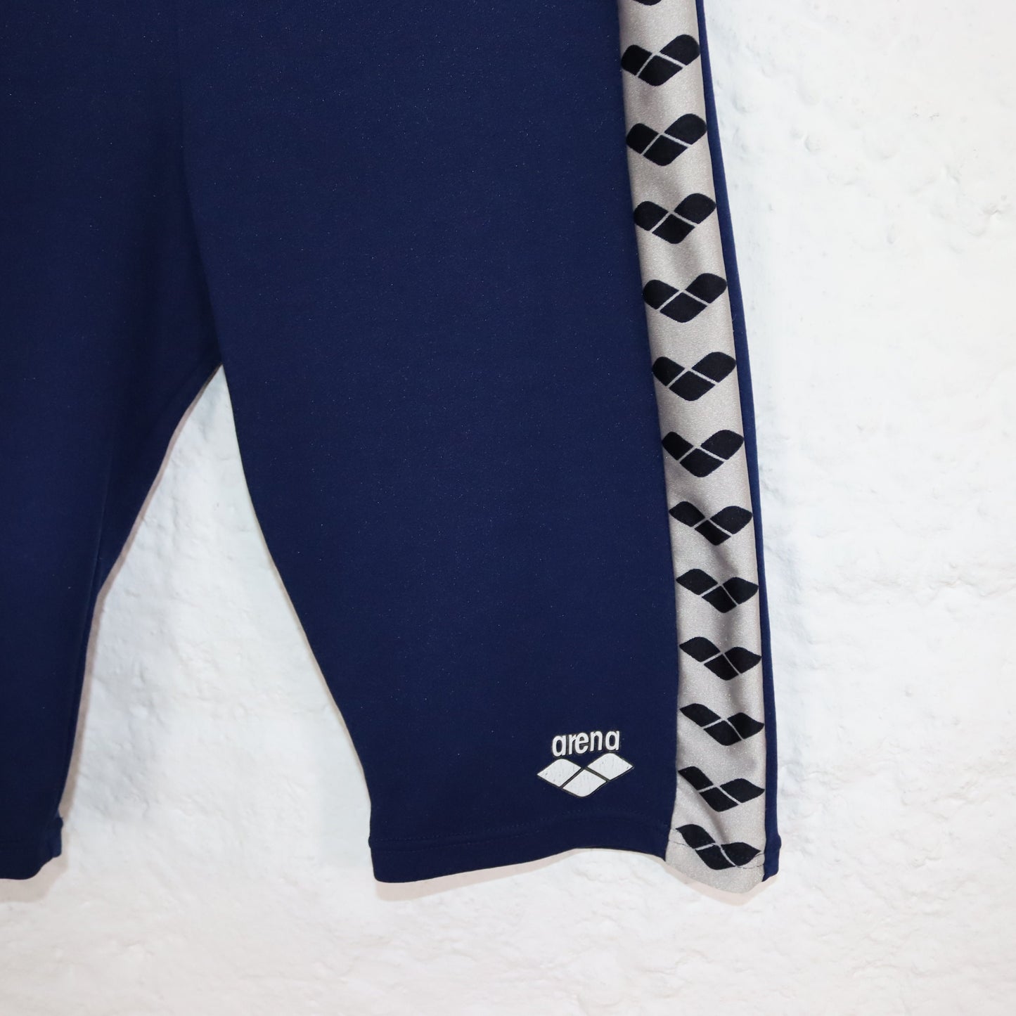 Vintage 80er 90er ARENA Radlershorts Radlerhose Leggings blau silber S/M