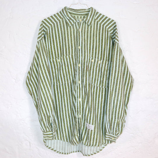 Vintage 80er 90er RAGING BULL Hemd langarm crazy pattern Paisleymuster hellblau L