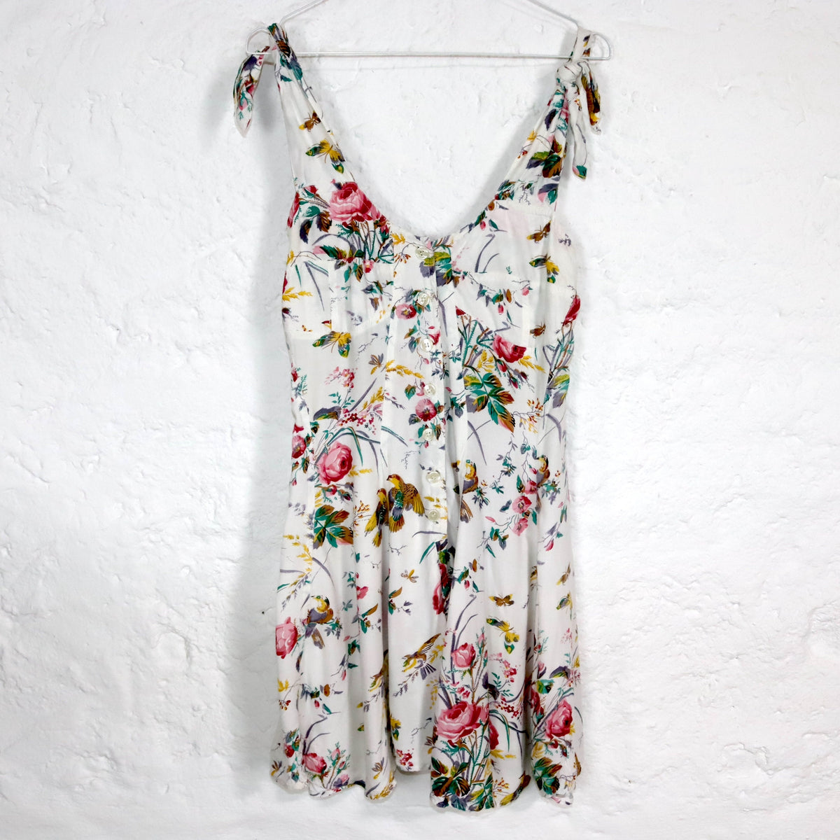 Vintage 80s 90s jumpsuit one-piece sleeveless floral pattern S
