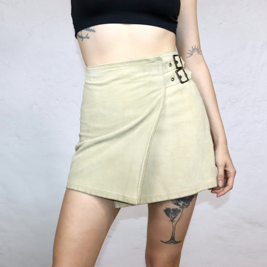 Vintage 80er 90er BAYSIDE Wildlederrock Rock Minirock 38