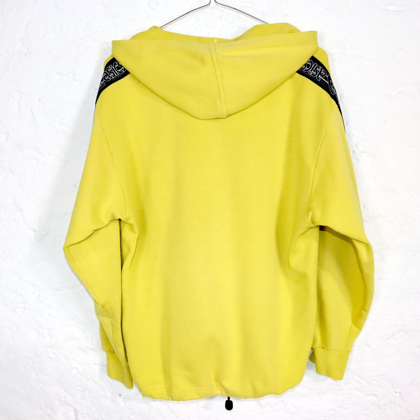 Vintage 80er 90er ASICS Hoodie Sweatjacke gelb schwarz Sweatshirt M
