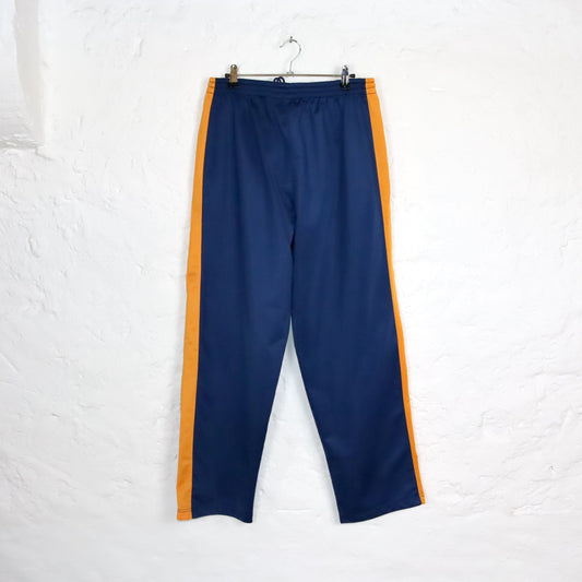 Vintage 80er 90er FILA Jogginghose Trainingshose Baggy weites Bein blau orange L