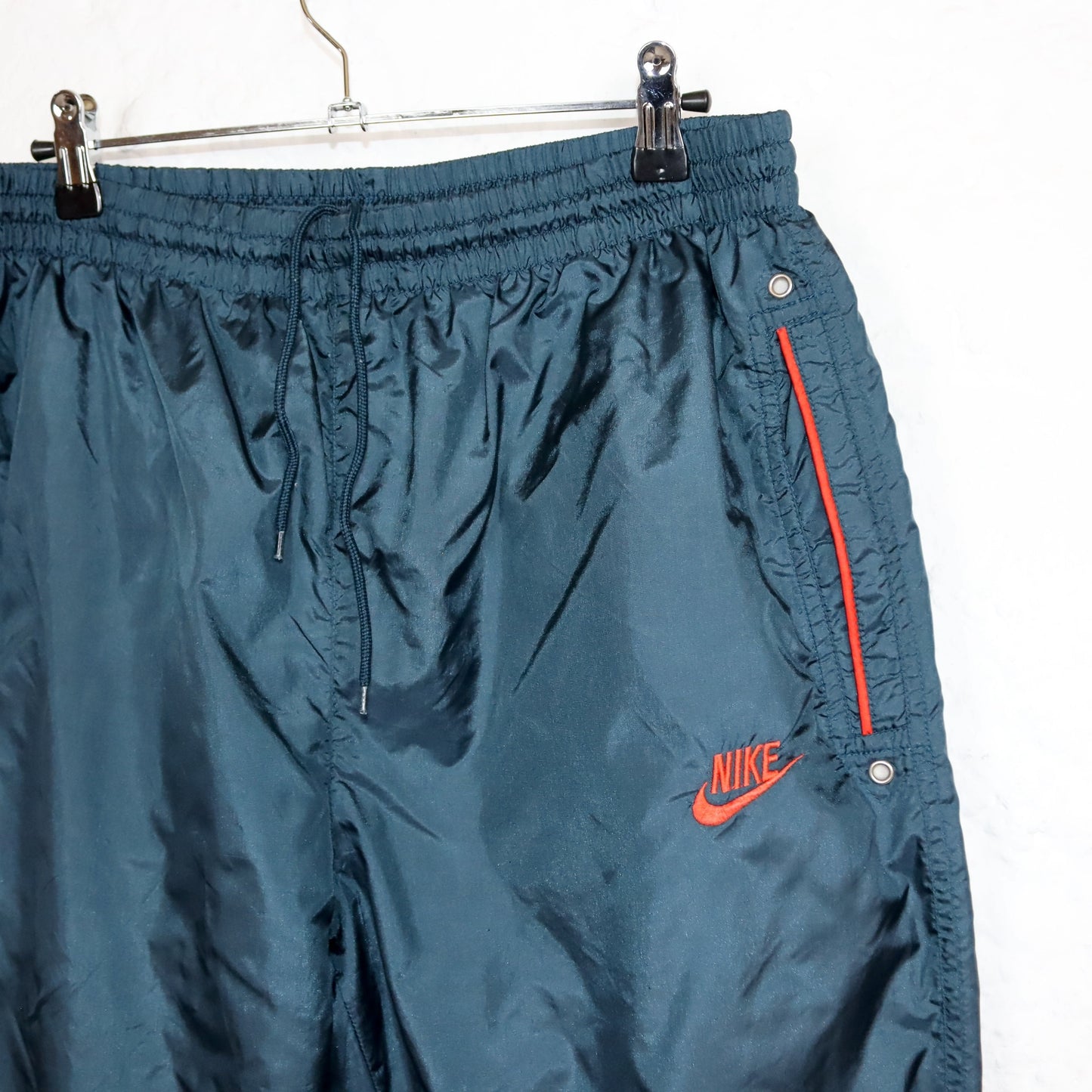 Vintage 80s 90s NIKE jogging pants training pants shiny dark blue red M
