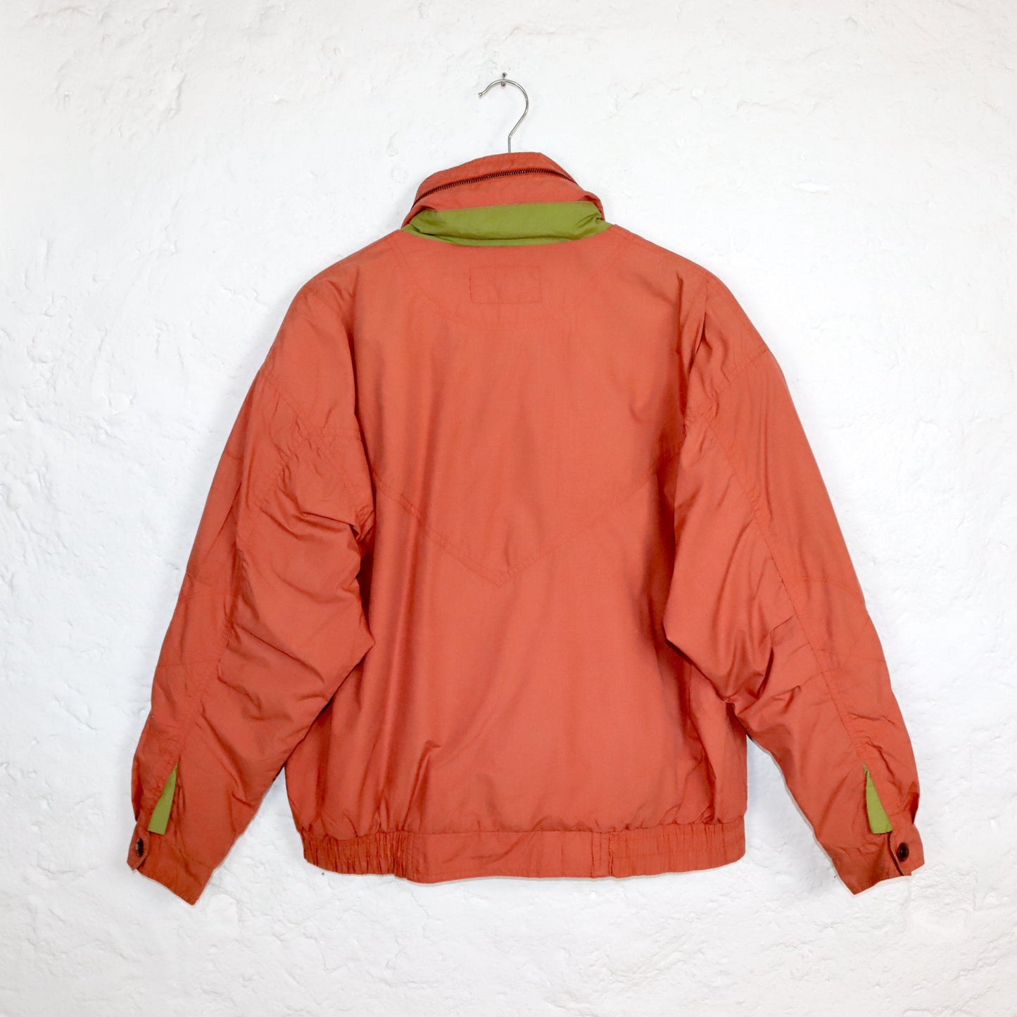 Vintage 80s 90s NEW FAST jacket transition jacket lightly lined hood shoulder pads 48 M