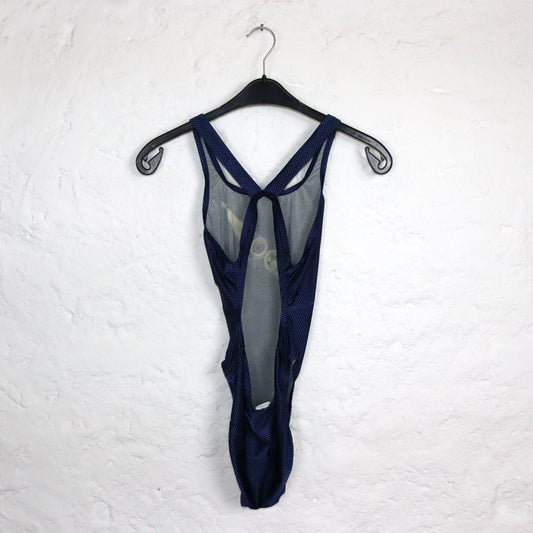 Vintage 80er 90er SPEEDO Badeanzug Einteiler Body blau rückenfrei M