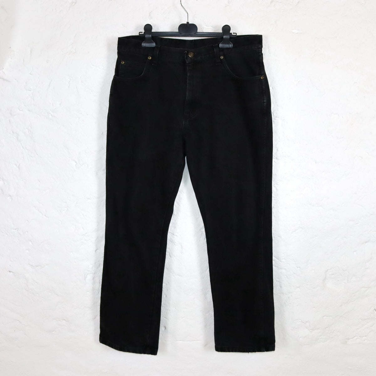 Vintage 80s 90s WRANGLER jeans pants black straight leg baggy W36 L30