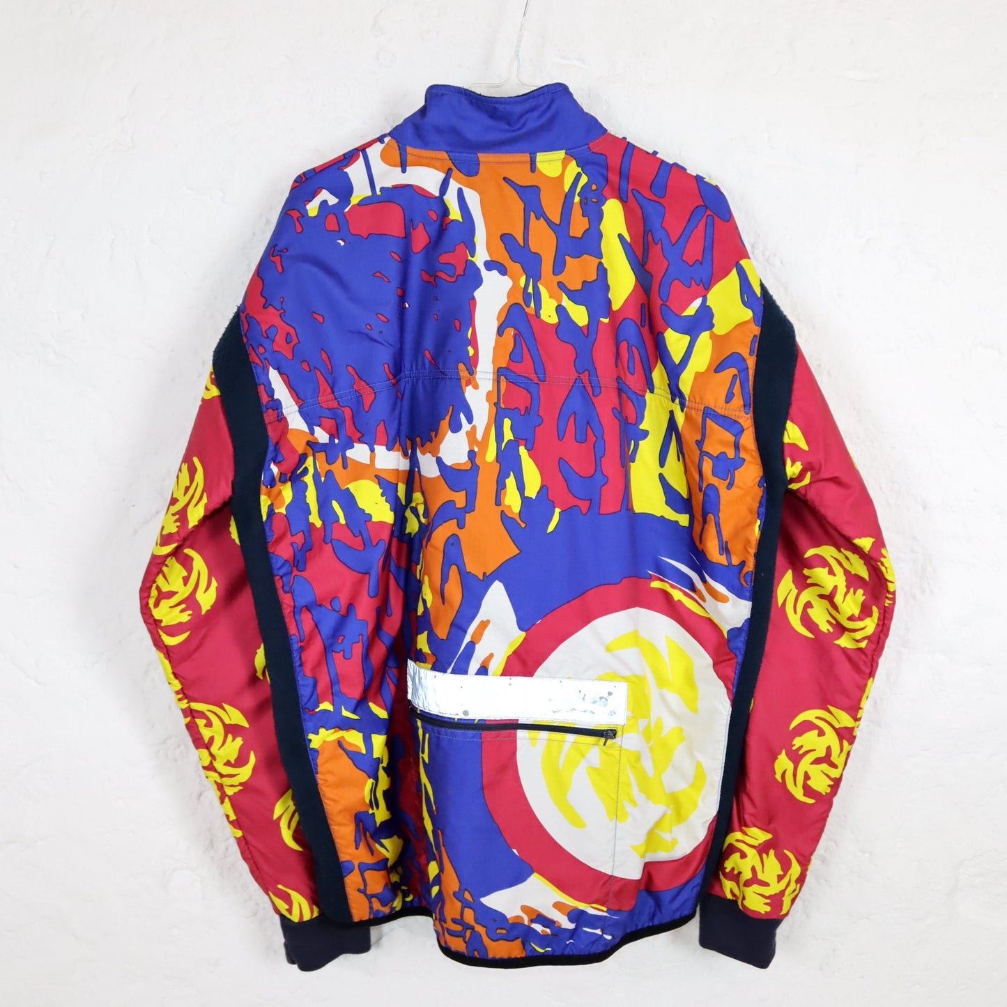 Vintage 80s 90s NALINI cycling jacket crazy pattern inside fleece L