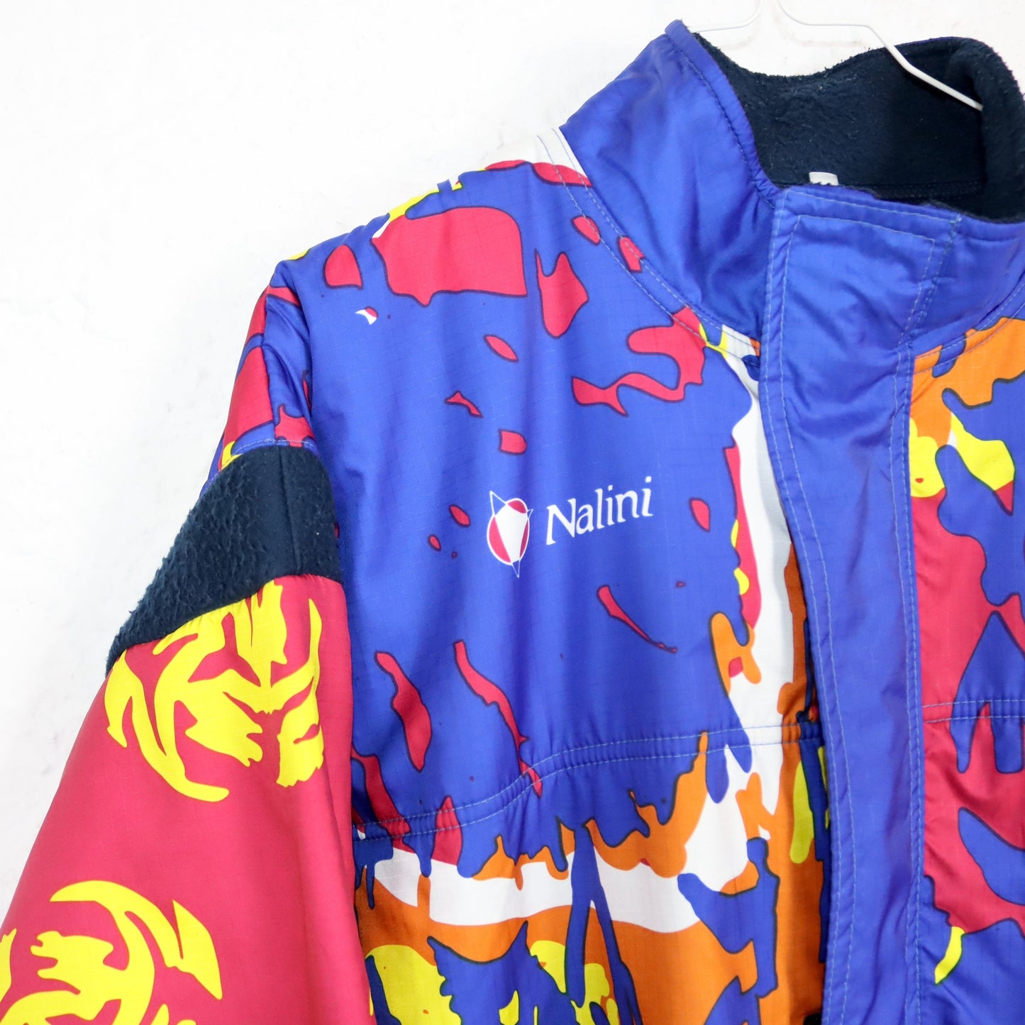 Vintage 80s 90s NALINI cycling jacket crazy pattern inside fleece L
