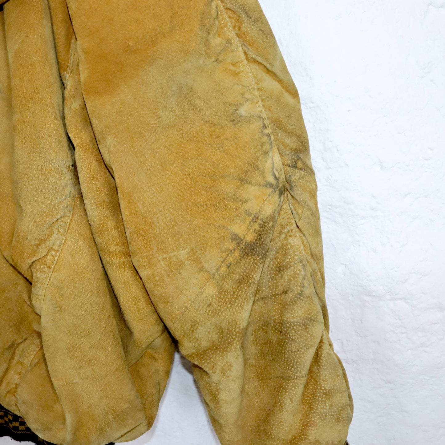 Vintage 80s 90s DINOZ suede jacket bomber jacket shoulder pads hood beige 40